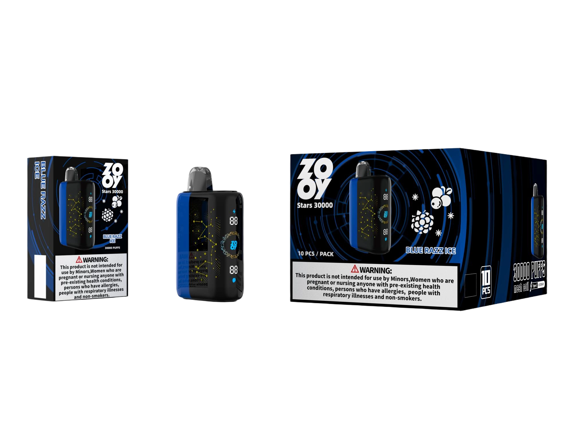 ZOOY STARS 30000 – Blue Razz Ice packaging