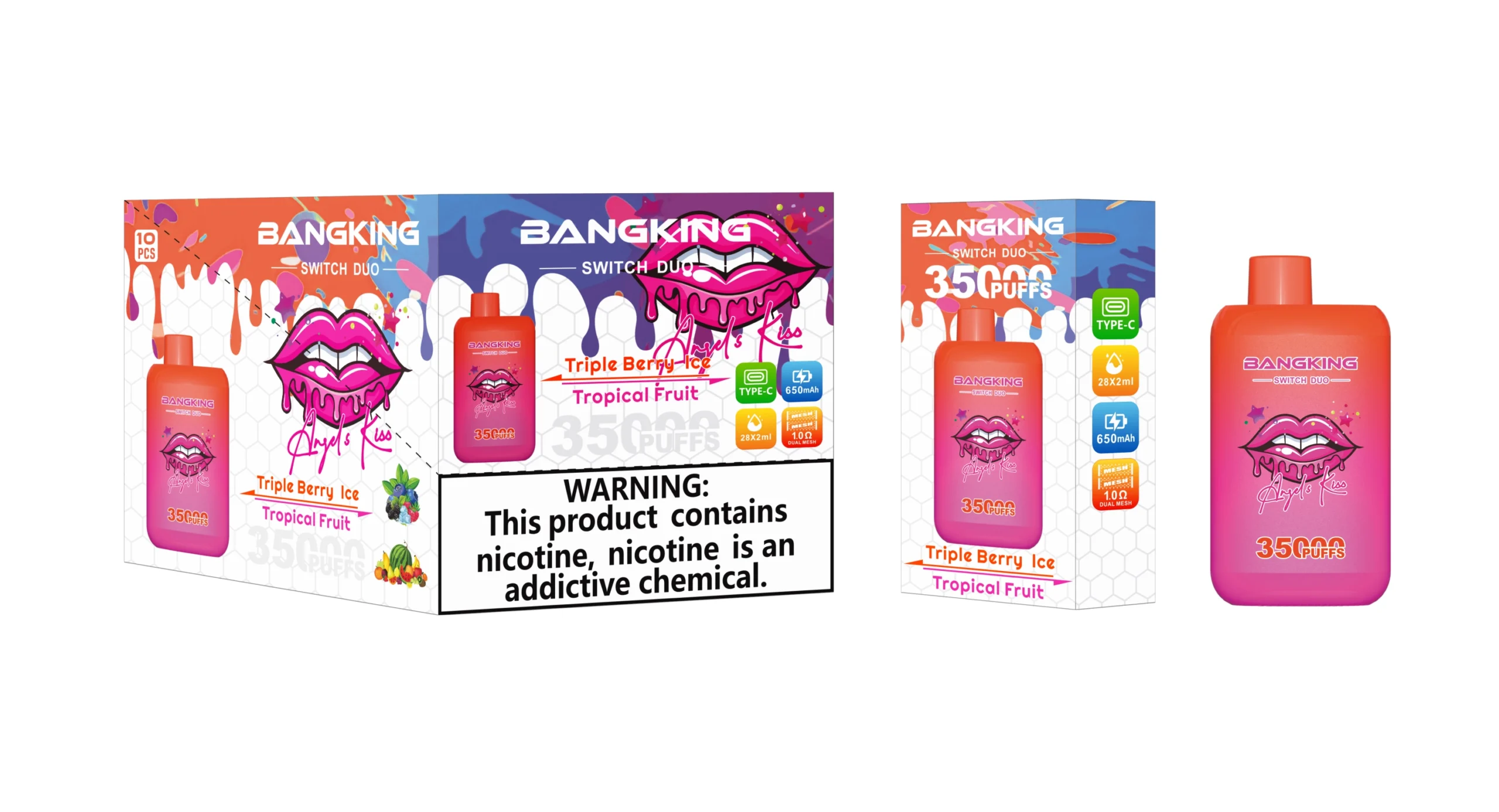 Bang King DUO 35K 2-in-1 – Set 04 Triple Berry Ice & Tropical Fruit packaging wholesale