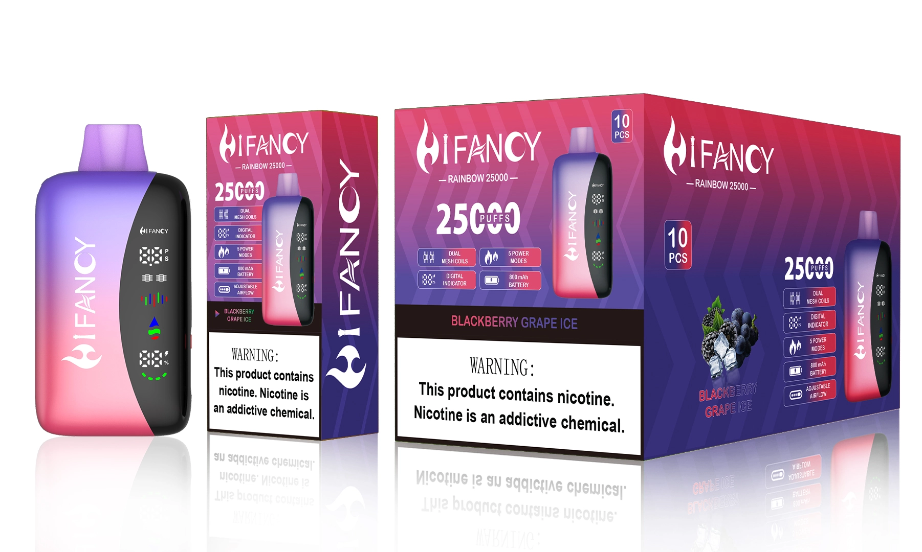 HIFANCY RAINBOW 25K Blackberry Grape Ice Packaging Wholesale