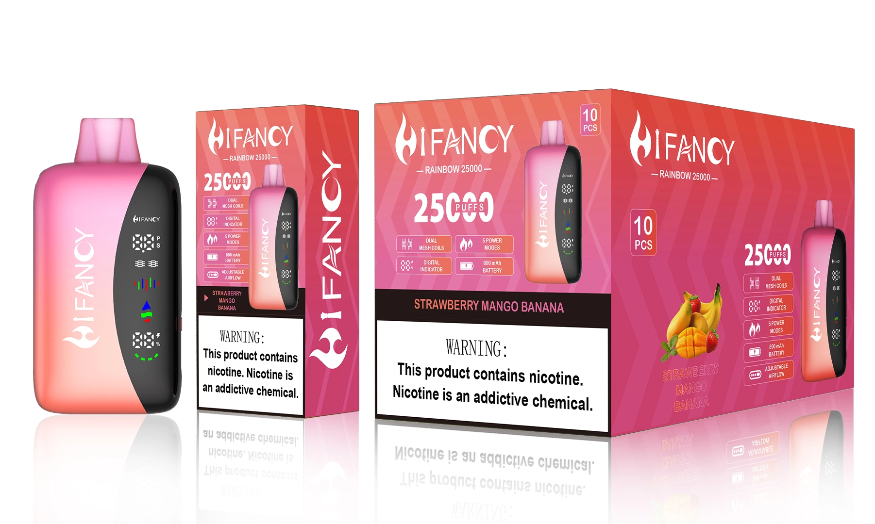 HIFANCY RAINBOW 25K Strawberry Mango Banana Packaging Wholesale