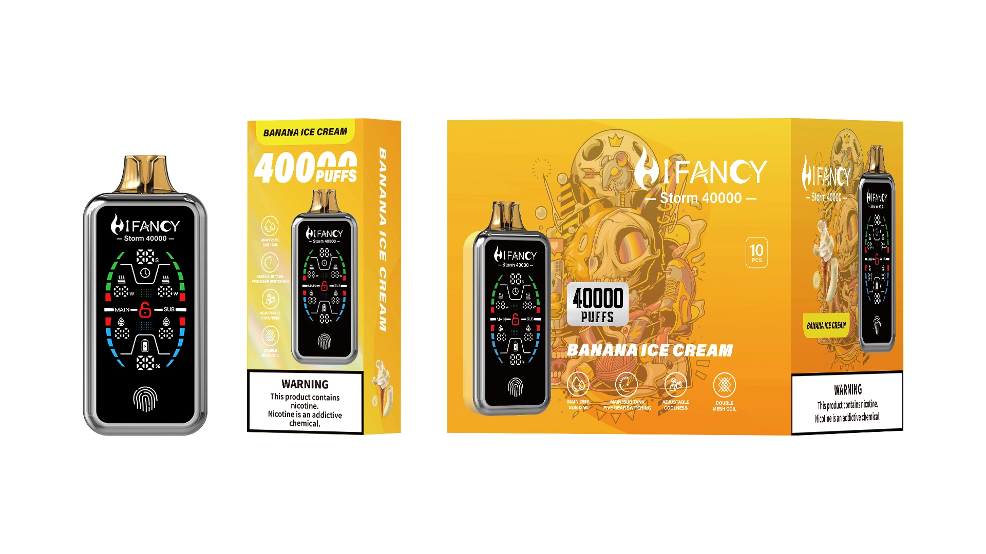 HIFANCY STORM 40K Banana Ice Cream Packaging Wholesale