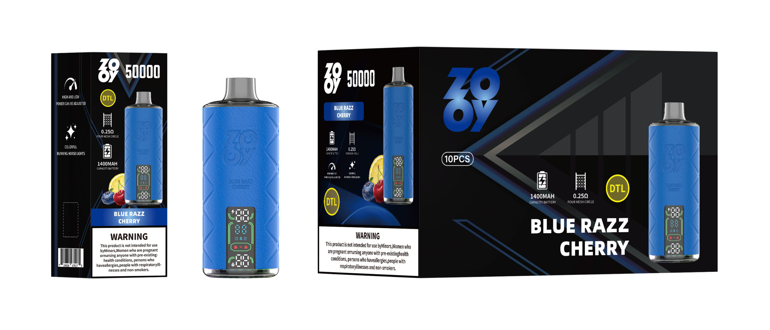 ZOOY SHISHA 50K - Blue Razz Cherry packaging