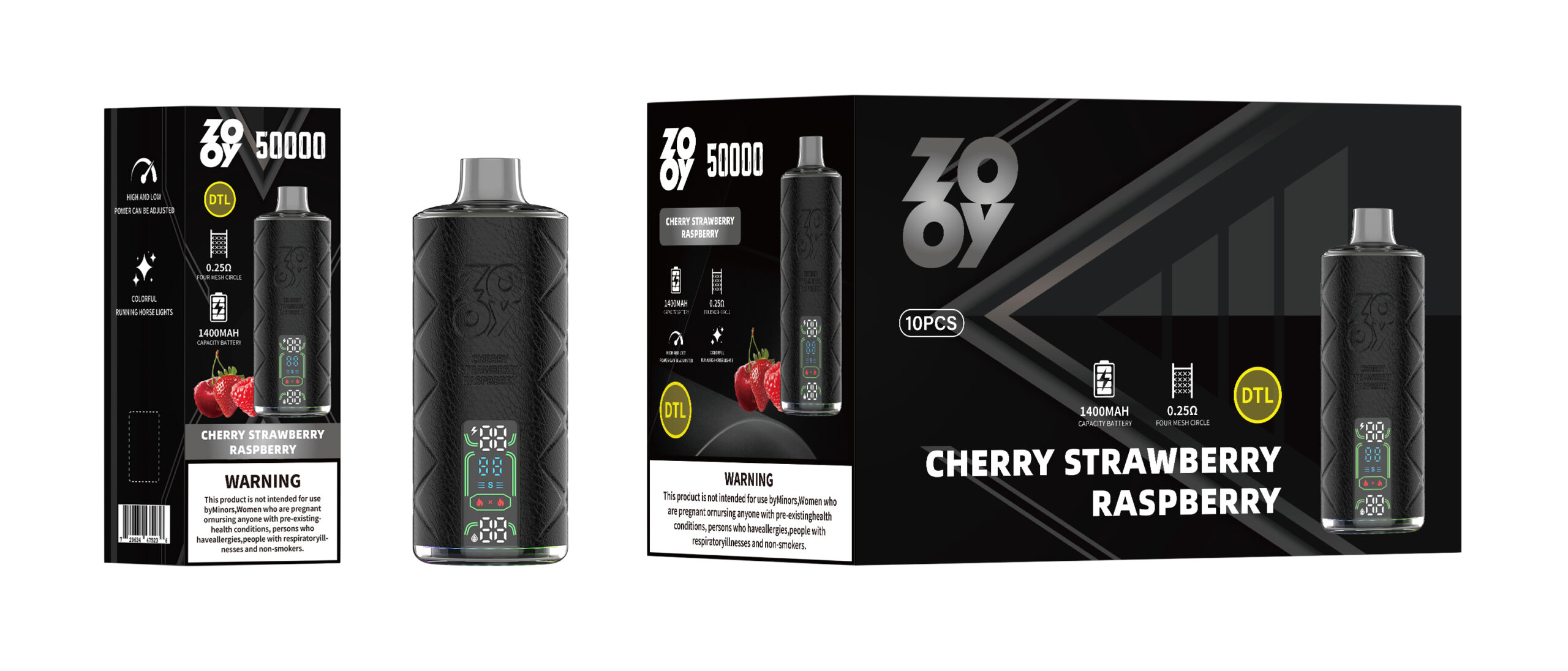 ZOOY SHISHA 50K - Cherry Strawberry Raspberry packaging