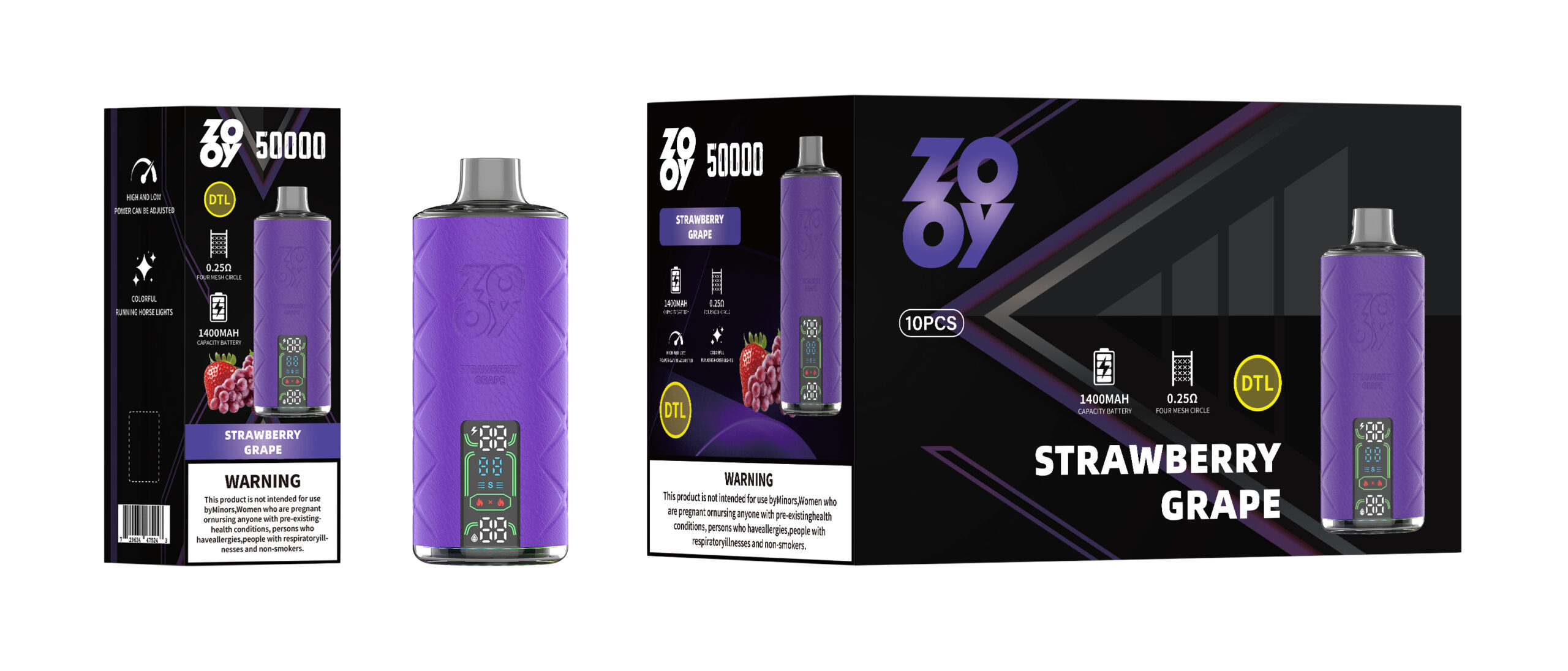 ZOOY SHISHA 50K - Strawberry Grape packaging