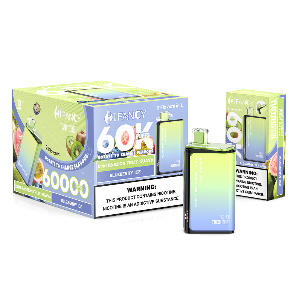 HIFANCY TWIN MAX 60K — Set 09 Kiwi Passion Fruit Guava & Blueberry Ice — Wholesale Packaging