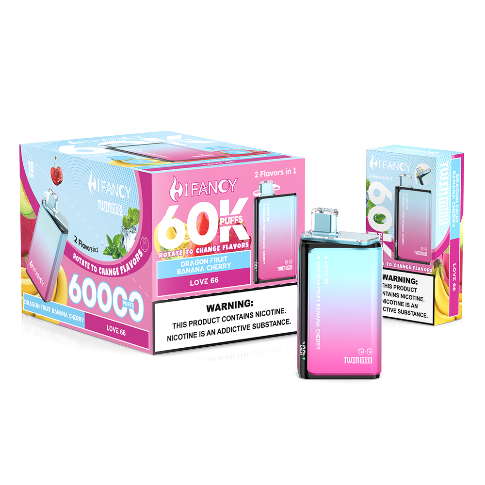 HIFANCY TWIN MAX 60K — Set 10 Dragon Fruit Banana Cherry & Love 66 — Wholesale Packaging