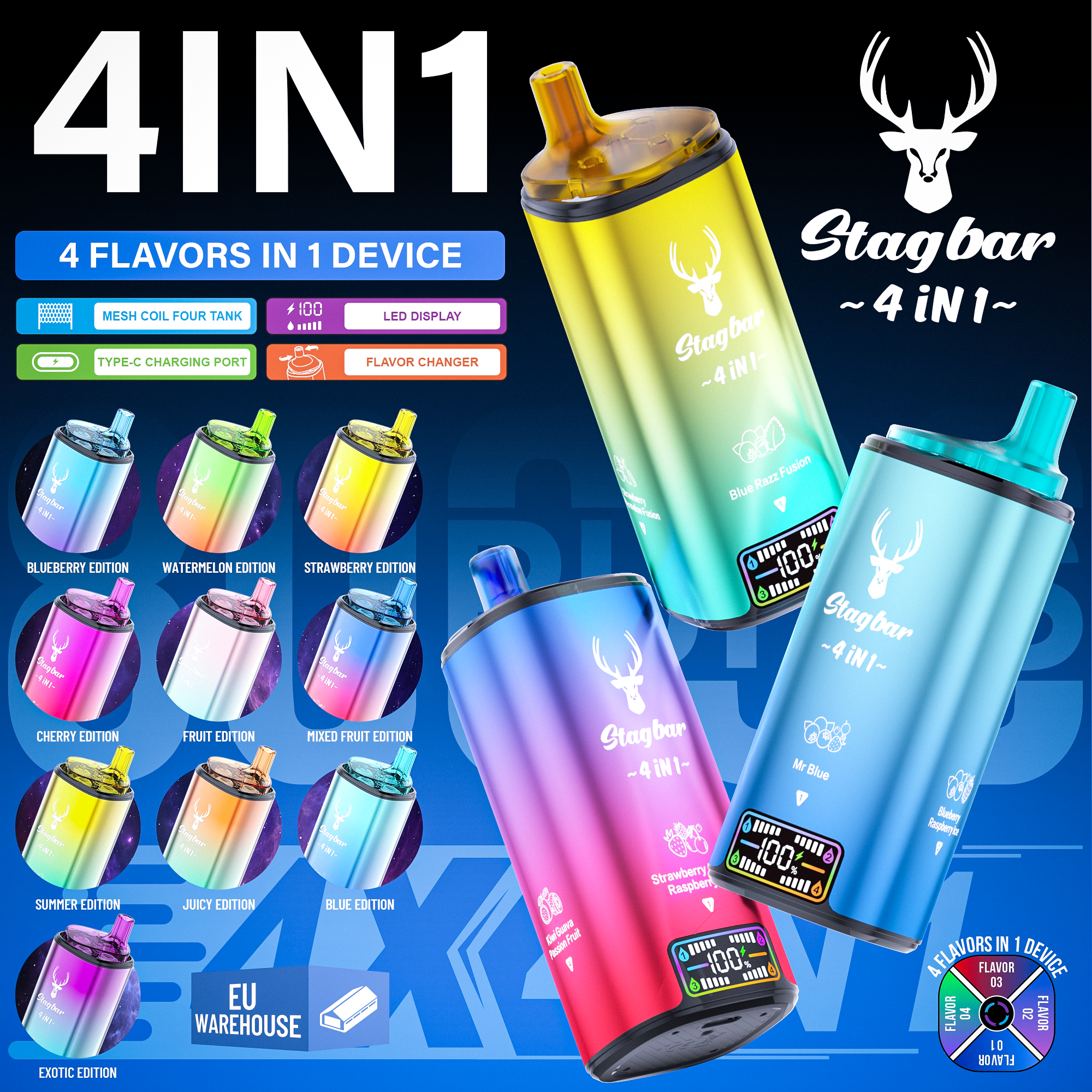 STAG BAR 4 IN 1 80K — All Flavor Sets — Promo Banner