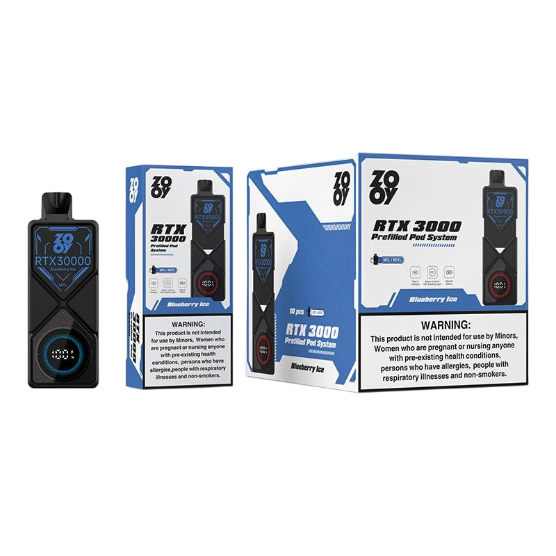 ZOOY RTX 30000 Prefilled Kit — Blueberry Ice packaging