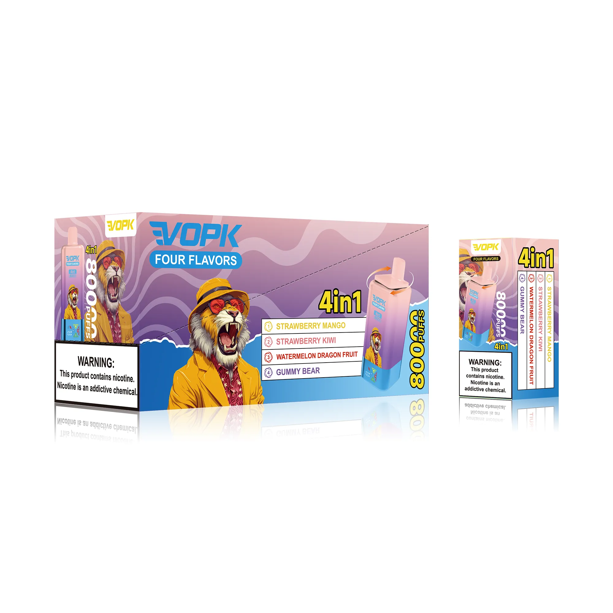 VOPK Four Flavors 80000 Set06 Strawberry Mango Strawberry Kiwi Watermelon Dragon Fruit Gummy Bear Wholesale Packaging