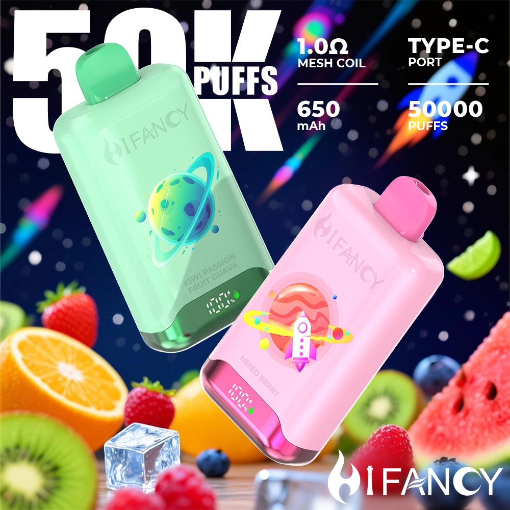 HIFANCY SPACE 50K Disposable Vape – 50,000 Puffs · Mesh Coil · Type-C Rechargeable