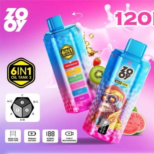 ZOOY 6 in 1 120K six-flavor disposable vape