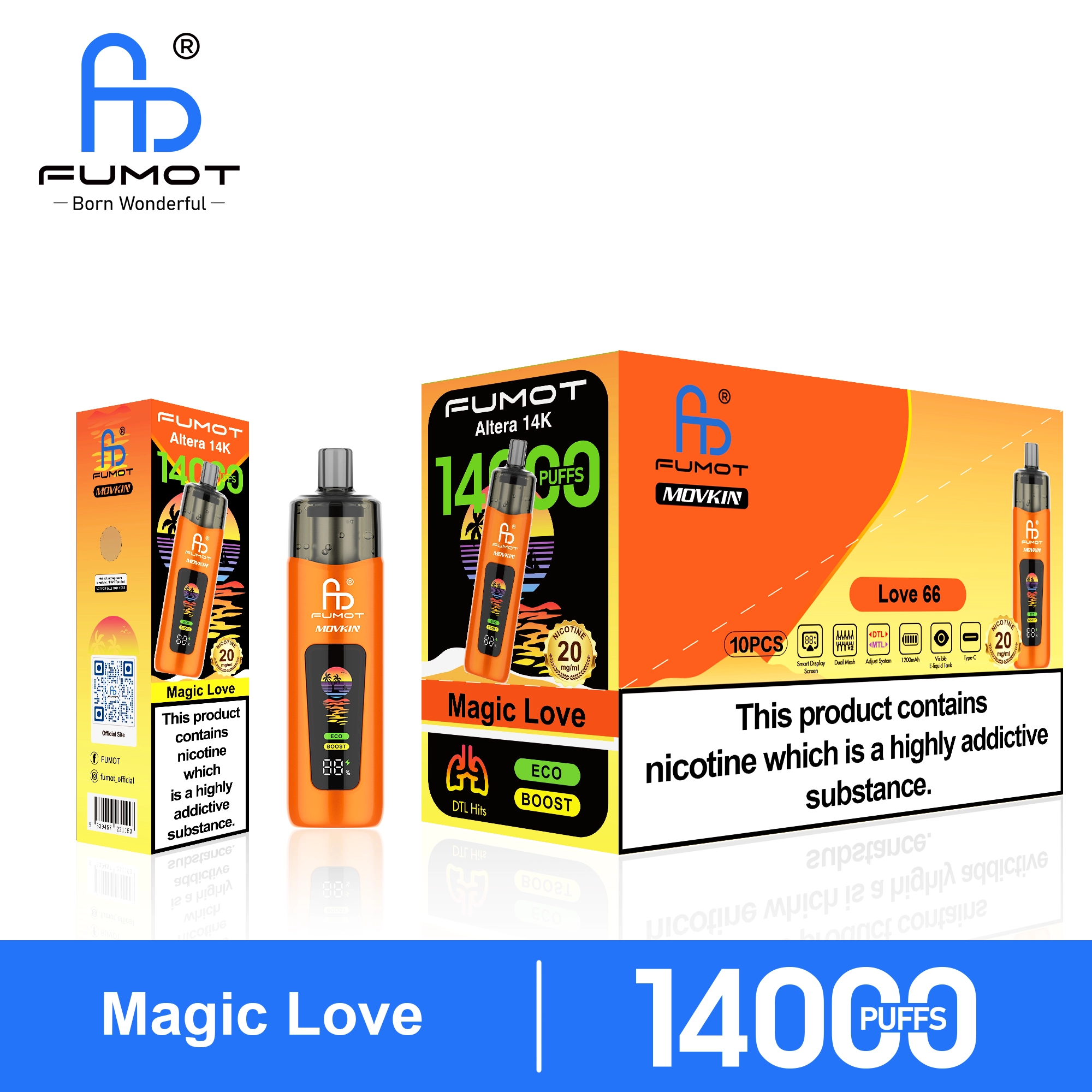 Fumot Altera 14K Magic Love wholesale packaging for Germany warehouse vape wholesale